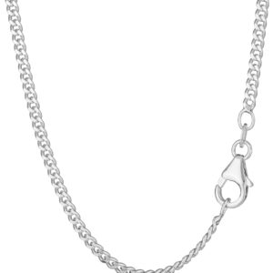 NKlaus Curb Chain 925 Sterling Silver 2.4 mm Wide Necklace Lobster Clasp