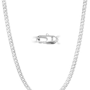 Cheria Men's 3/5 mm Silver Chain & 14k Gold Chain, Curb Chain & Figaro Chain, Men's Necklace Chain 50/55/60 cm