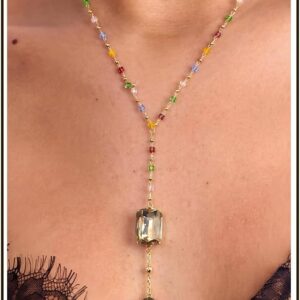 16K Gold-Plated Gold Chain Women's Long Y Necklace Layering Jewellery