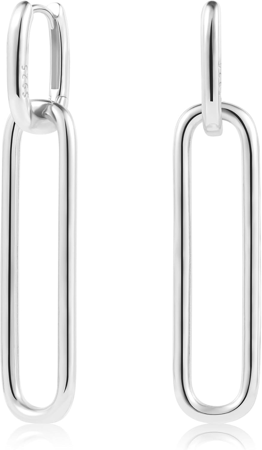 ALEXCRAFT Earrings Silver 925 Hanging Square Hoop Earrings with Pendant for Women Gift for Women Girlfriend Mum Girls