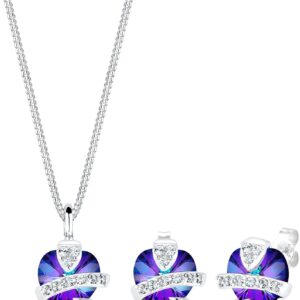 Elli Women's Jewellery Set, Heart, Glamorous Swarovski Crystal in 925 Silver