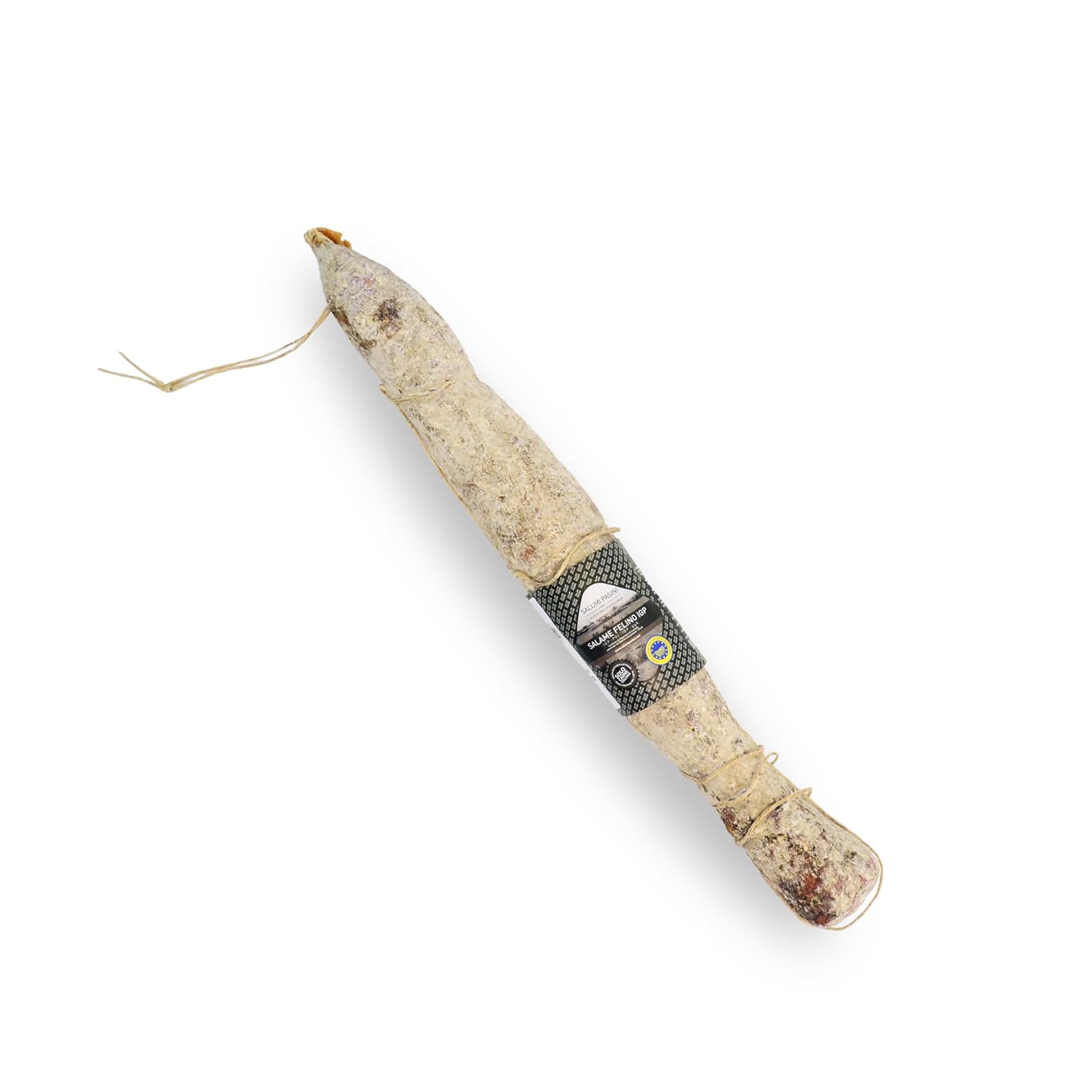 Salame Felino Italian Salami 900 g Approx. Salumi Pasini, Italian Pork Matured in Natural Cases, Italian Salami in One Piece