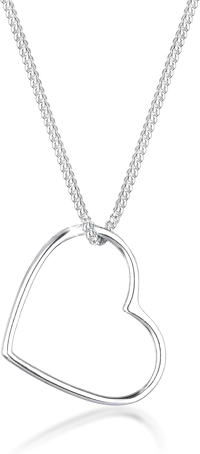 Elli Necklace Women’s Heart Pendant Basic in 925 Sterling Silver