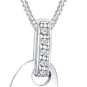 Elli DIAMONDS Halskette Damen Herz Anhänger Liebe Klassisch mit Diamant (0.05 ct.) in 925 Sterling Silber