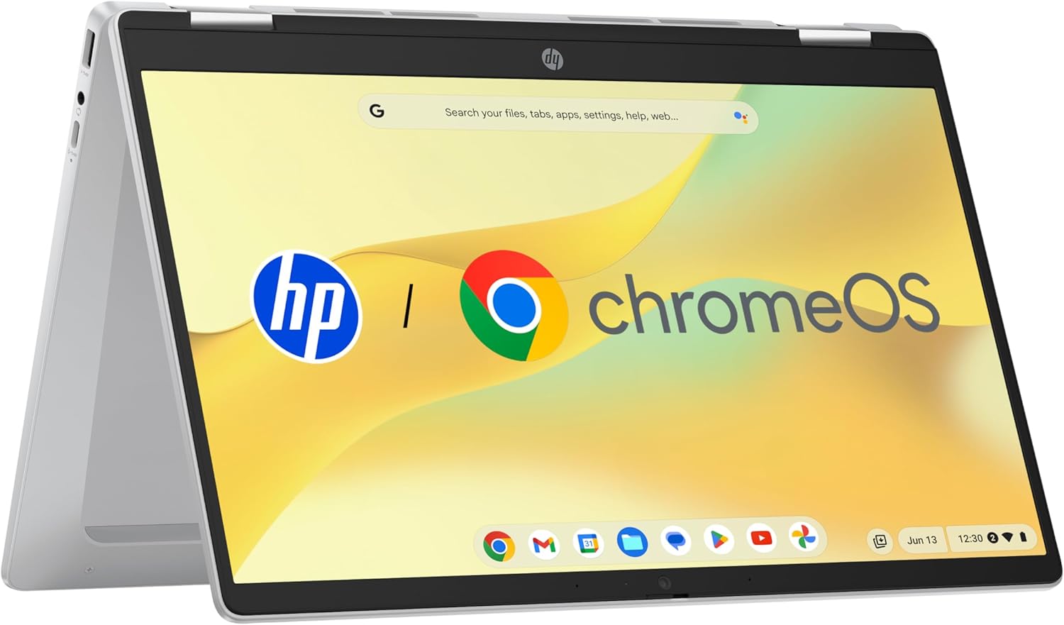 HP Chromebook x360 Laptop (14 Inch HD Touchscreen, Intel N100, Gemini, 4 GB RAM, 128 GB, ChromeOS, QWERTZ) - Silver