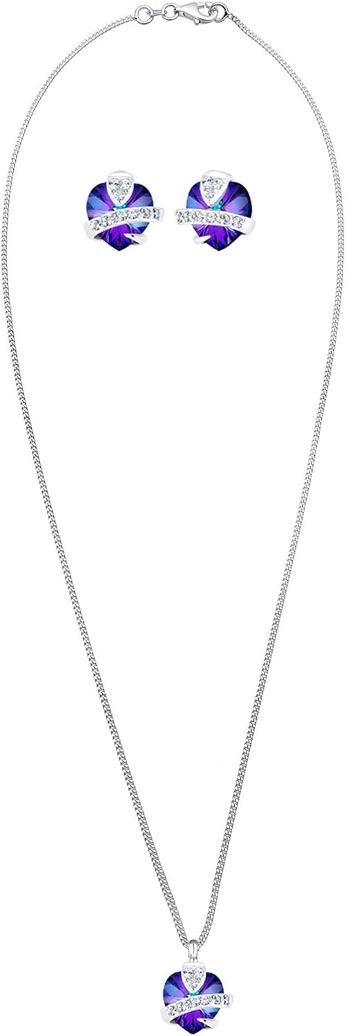 Elli Women's Jewellery Set, Heart, Glamorous Swarovski Crystal in 925 Silver – Bild 3