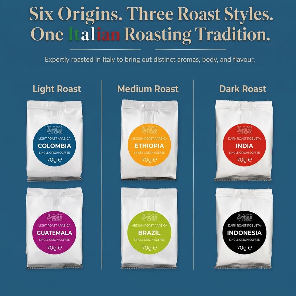 Black Vibes - Gift Set - World's Coffees | Coffee Beans 420 g (6 x 70 g) – Bild 4