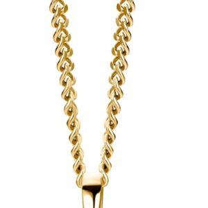 MIORE Women’s 9ct White Gold / Yellow Gold and 925 Sterling Silver/Gold Plated Silver Cubic Zirconia Heart Pendant with Spring Ring Clasp, Curb Chain 45 cm, Jewellery for Women, Delivered in Jewellery