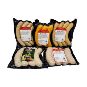 Meisters Grill-Lieblinge | 5 Varieties of Bratwursts Filled with Chili, Mozzarella, Feta, Edam, Wild Garlic & Ham | Grill Package Bratwurst with BBQ Sausages in Tasting Package