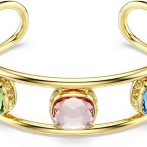 Swarovski Chroma Kollektion Manschette, Kissenform-Schliff, Mehrfarbig, Goldfarben plattiert