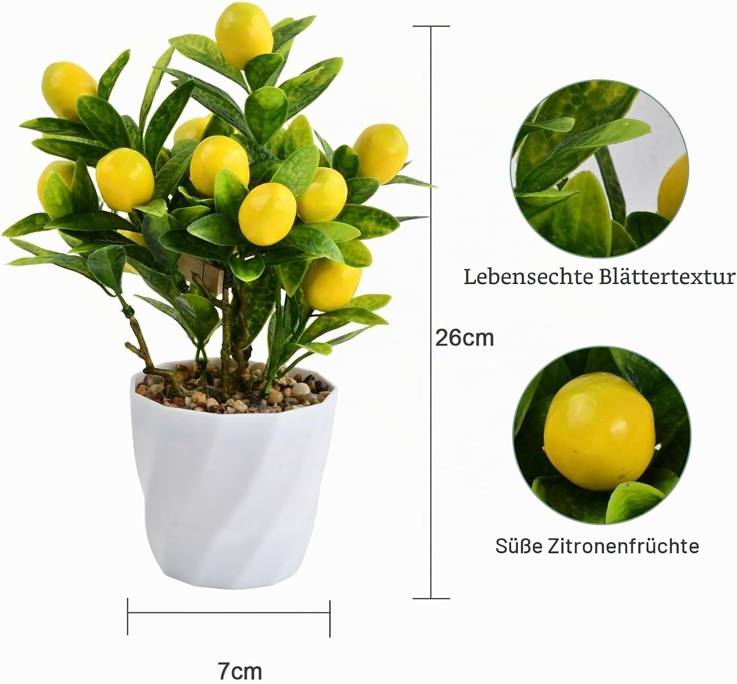 Small Artificial Lemon Tree, Small Yellow Lemon Bonsai, Artificial Plant Decoration Lemon Tree, Artificial Flower Pot Lemon Bonsai, Lemon Tree Indoor Plant, for Home, Garden, Farmhouse – Bild 2