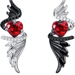Angel Devil Earrings Sterling Silver Demon Angel Wings Drop Earrings Birthday Jewellery Gifts for Women