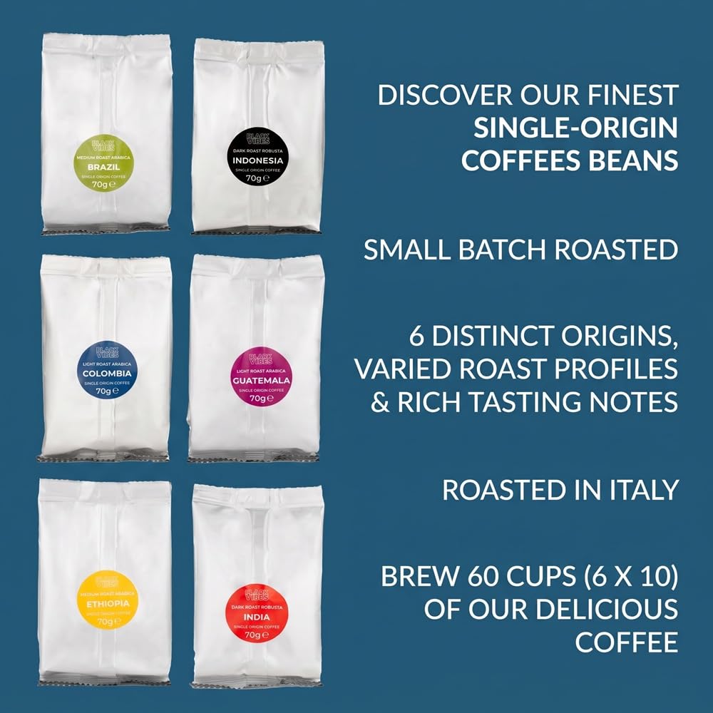Black Vibes - Gift Set - World's Coffees | Coffee Beans 420 g (6 x 70 g) – Bild 6