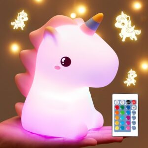Children’s Night Light, 16 Colours, 5 Brightness, Unicorn Night Light, Baby