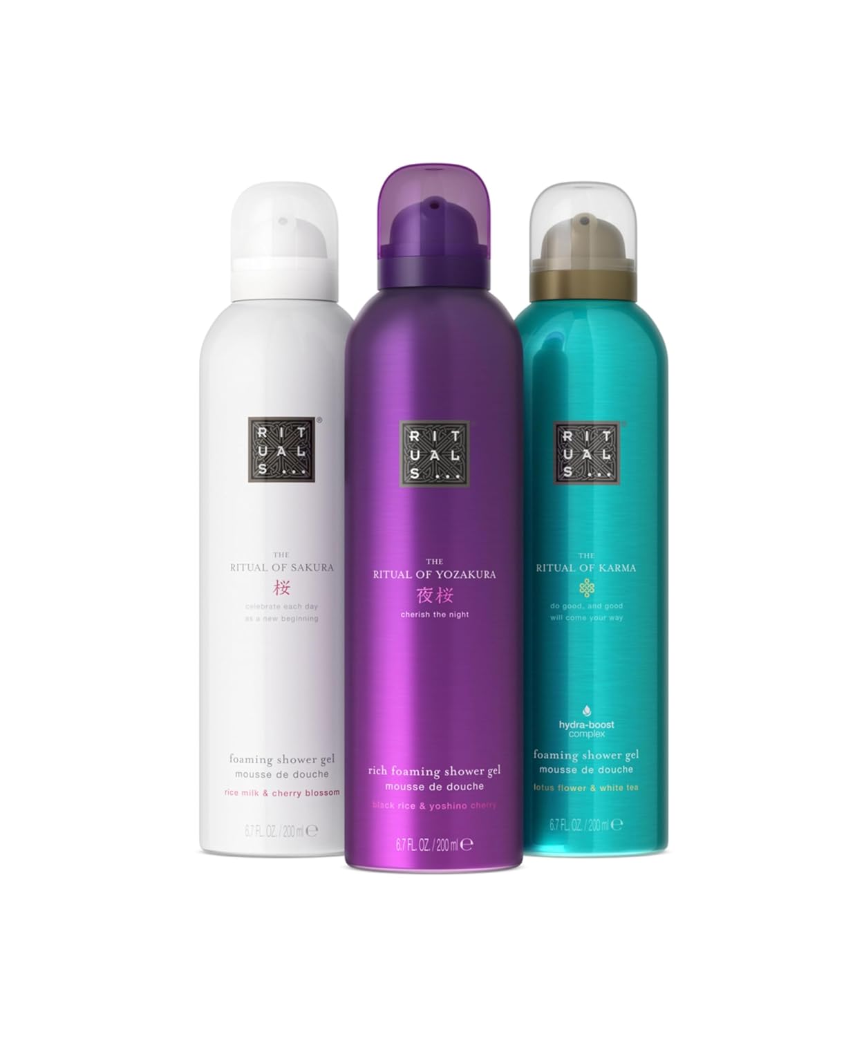 RITUALS Shower Foam Gift Set - Luxury Care Set The Ritual of Sakura, Karma and Yozakura 3 x 200 ml