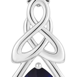 FJ Infinity Drop Celtic Knot Chain Women's 925 Sterling Silver Birthstone Pendant Irish Lucky Jewellery Gifts for Women Mother Girlfriend Mum