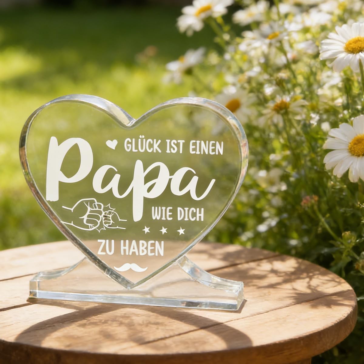 Dad Gift Christmas - Heart Acrylic, Dad Birthday Gift, Gift for Dad, Step Dad, or Father in Law for Father Gifts, Christmas, Father's Day, Best Dad Gift from Daughter Son – Bild 3