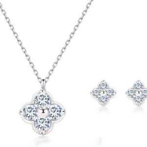 Women’s Clover Birthstone Jewellery Set in 925 Sterling Silver