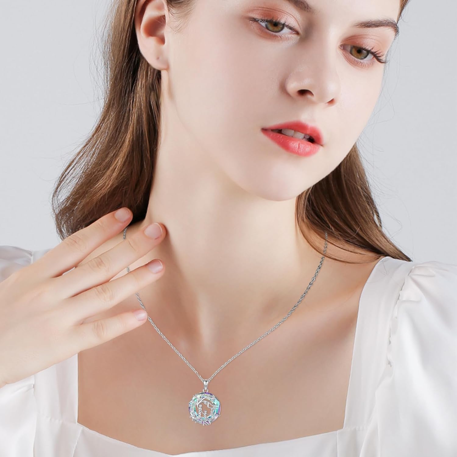 Women's Tree of Life Necklace 925 Sterling Silver Mother Children Daughter Son Tree of Life Family Heart Pendant Jewellery Gifts for Mum Girls – Bild 3