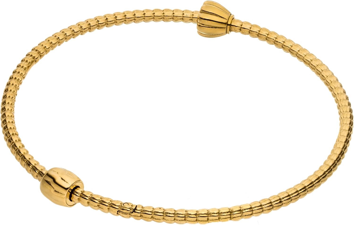 Purelei LEI Charm Bangle - Waterproof Women's Bracelet Made of Stainless Steel (14K Gold Plated) - Bangle for LEI Charms with Stopper Charm - Jewellery for Your Individual Look