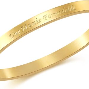 Bracelets Fin en Acier Inoxydable Message Bracelet pour Femme d'Inspiration d'amitié en Or Bracelet Jonc pour Meilleur Ami..