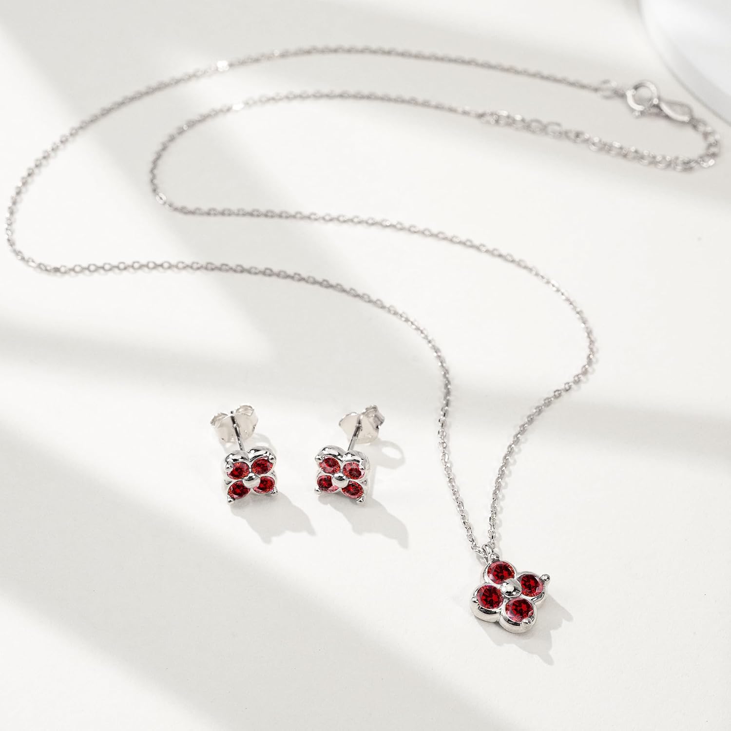 Women's Clover Birthstone Jewellery Set in 925 Sterling Silver – Bild 3