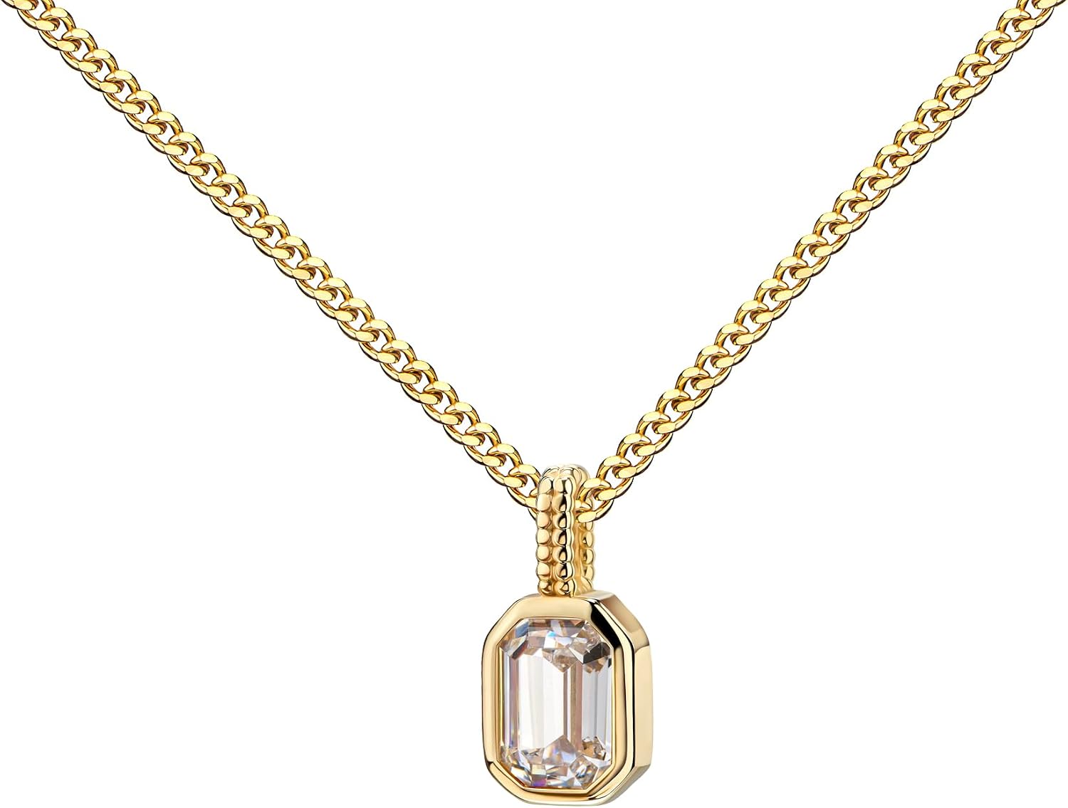 Zirconia Gold Pendant 333 Yellow Gold for Women with Chain or without Chain + Jewellery Case + Certificate of Authenticity