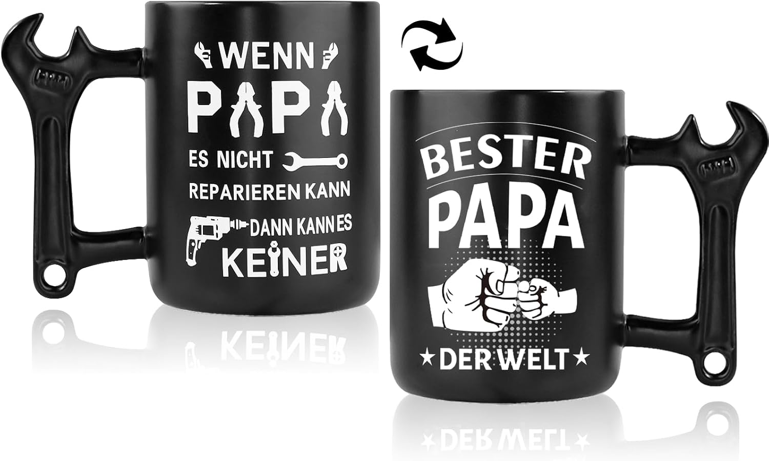 Christmas Gifts Dad Gifts Coffee Mug with Wrench Handle, Christmas Gifts for Dad, Gift for Men Birthday, Father's Day, Father's Day Gift, (Double-Sided Text) 350 ml Mug