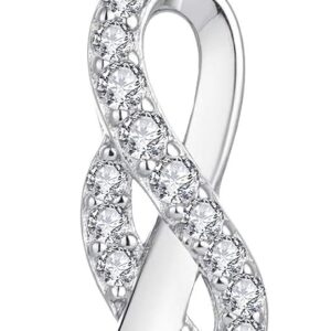 JO WISDOM Infinity Necklace 925 Sterling Silver, Chain Pendant with 3A Cubic Zirconia, Jewellery for Women, Jewellery for Women