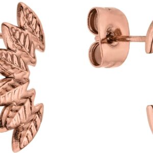 Purelei Leaf Earrings – Waterproof | Stainless Steel Leaf Stud Earrings | 14K Gold Plating, Silver & 18K Rose Gold Plating | Natural Elegant Earrings
