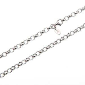 Solid 4 mm Pea Chain - 925 Sterling Silver, Length 40-100 cm