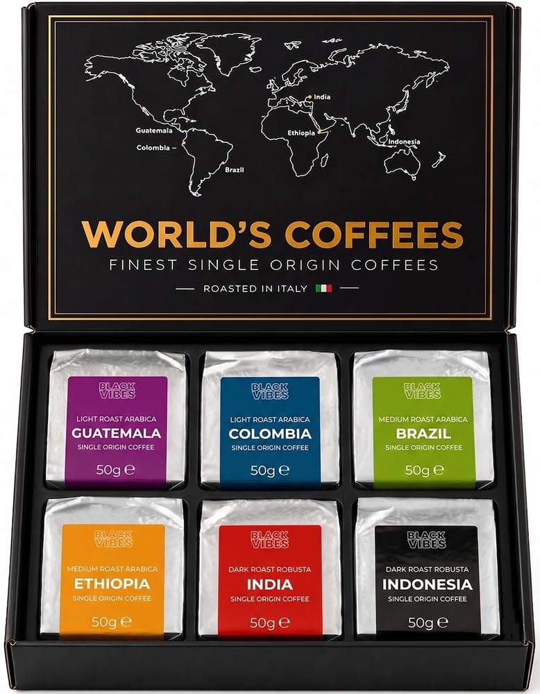Black Vibes - Gift Set World's Coffees Ground Coffee 300 g (6 x 50 g) – Bild 3