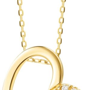 Miore 9ct Yellow Gold Diamond Heart Pendant Necklace of 45cm