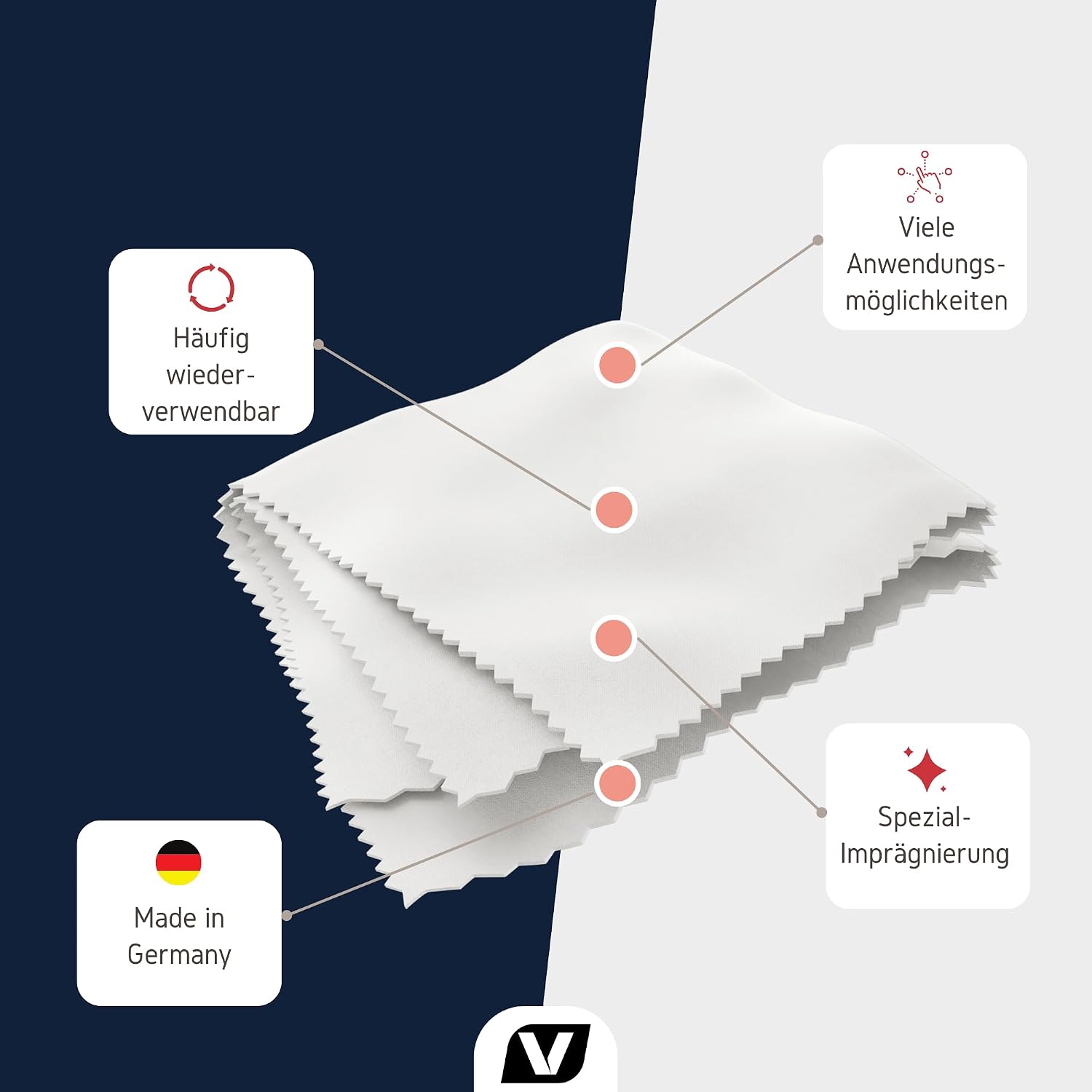 Silver Cleaning Cloth for Jewellery, Cutlery & Coins, Silver Polishing Cloth for Care and Cleaning of Real Silver, Silver Jewellery Made in Germany – Bild 5