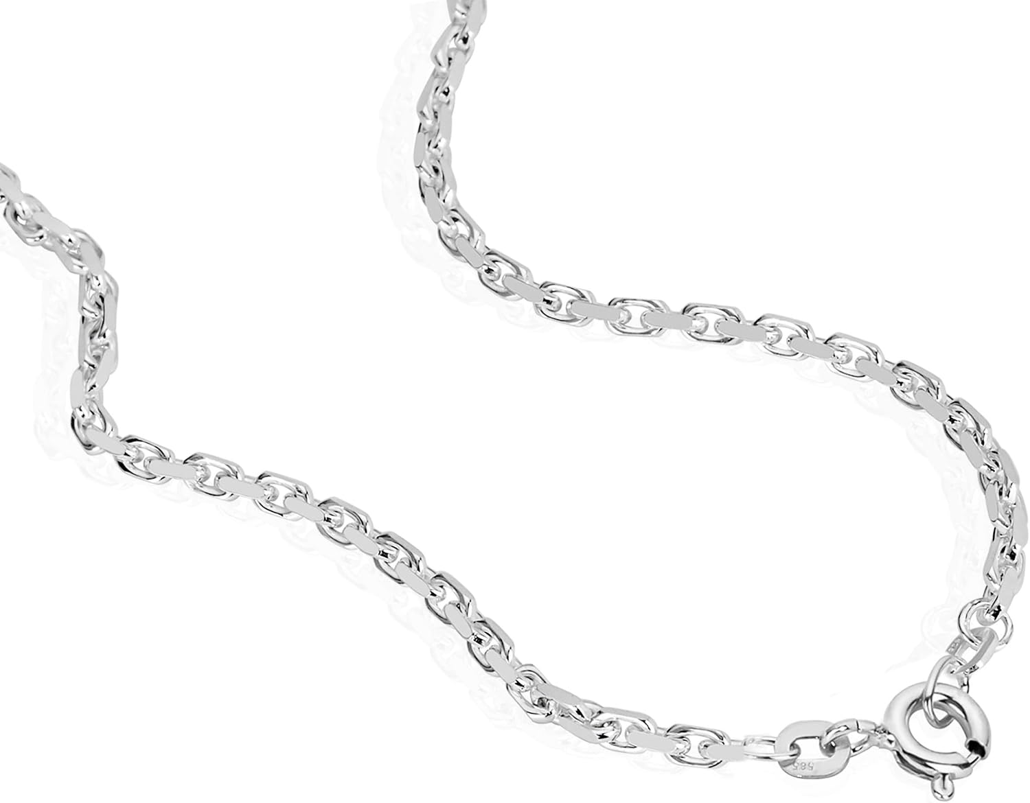 NKlaus Solid Anchor Chain Necklace 925 Silver Chain Diamond-Coated 1.60 mm Wide – Bild 3