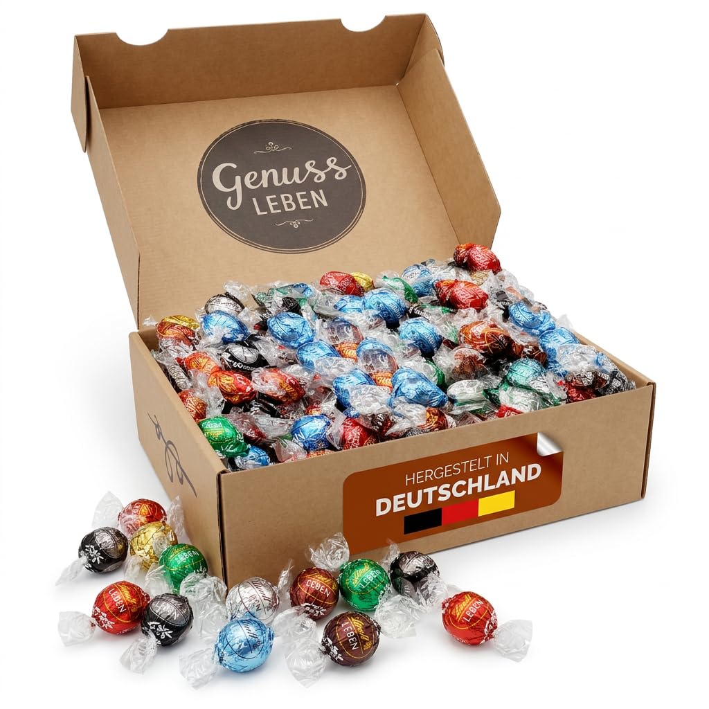 Genussleben® Chocolate Balls Mix Box 800 g - Ideal Storage Box for Snacking