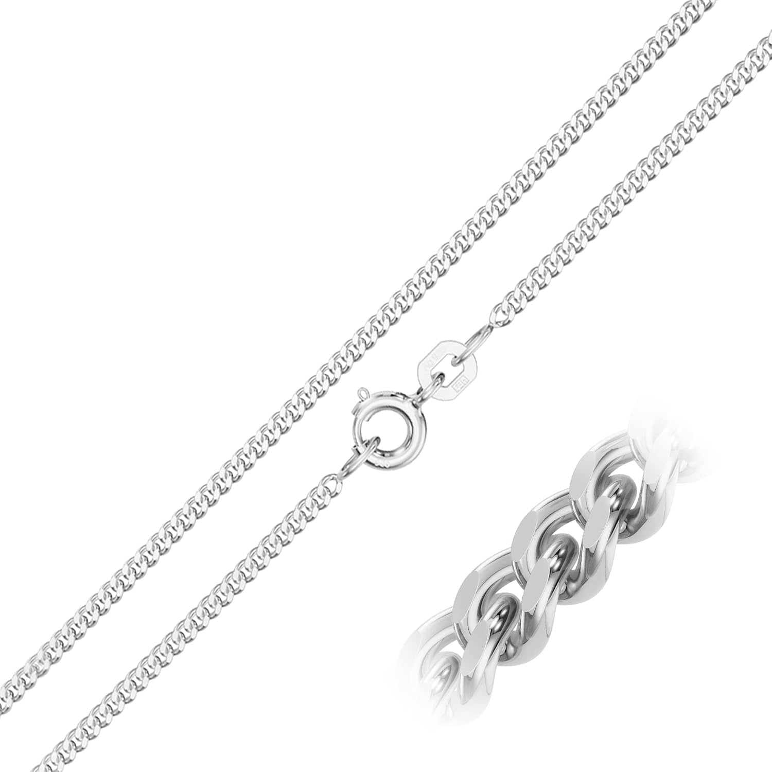 Women's Pendant 585 White Gold 14 Carat Cross Pendant Real Gold with Flattened Edges Cross with Necklace or without Chain Selectable – Bild 4