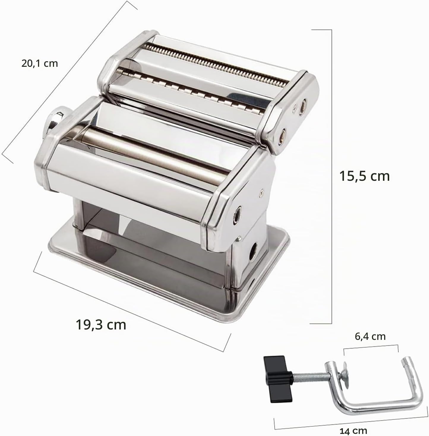 MZTOGR Manual Stainless Steel Pasta Machine - for Homemade Pasta & Ravioli – Bild 4