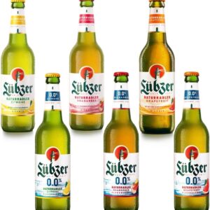Beer Pack 3 Different Types Lübzer Beer Mix and 3 Different Types Lübzer Beer Mix Alcohol Free 0.0% Including Reusable Deposit