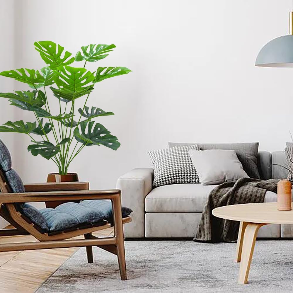 Pack of 2 Artificial Plants, Large, Artificial Palm Plant, Fake Plant, Artificial Plants Like Real, Plastic Plant, Artificial Plant for Office, Home, Indoor and Outdoor Decoration (Small Palm Tree) – Bild 6
