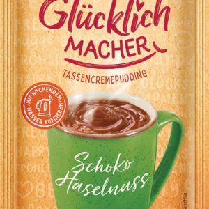 Ruf Glücklichmacher Cup Pudding Chocolate Hazelnut with Nut Pieces, 59 g