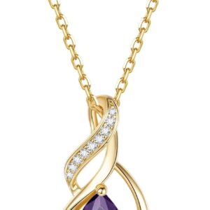 FANCIME Double Twist Infinity Birthstone Chain for Women 925 Sterling Silver Gold-Plated Infinity Drop Birthstone Pendant Necklace Jewellery Gifts for Women Girls Chain Length: 40 + 5 cm