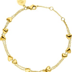 Purelei Alohi Heart Bracelet - Double Row Heart Women's Bracelet - Made of High Quality Durable Stainless Steel - Adjustable Length 16-19cm - Hawaiian Inspired & Waterproof