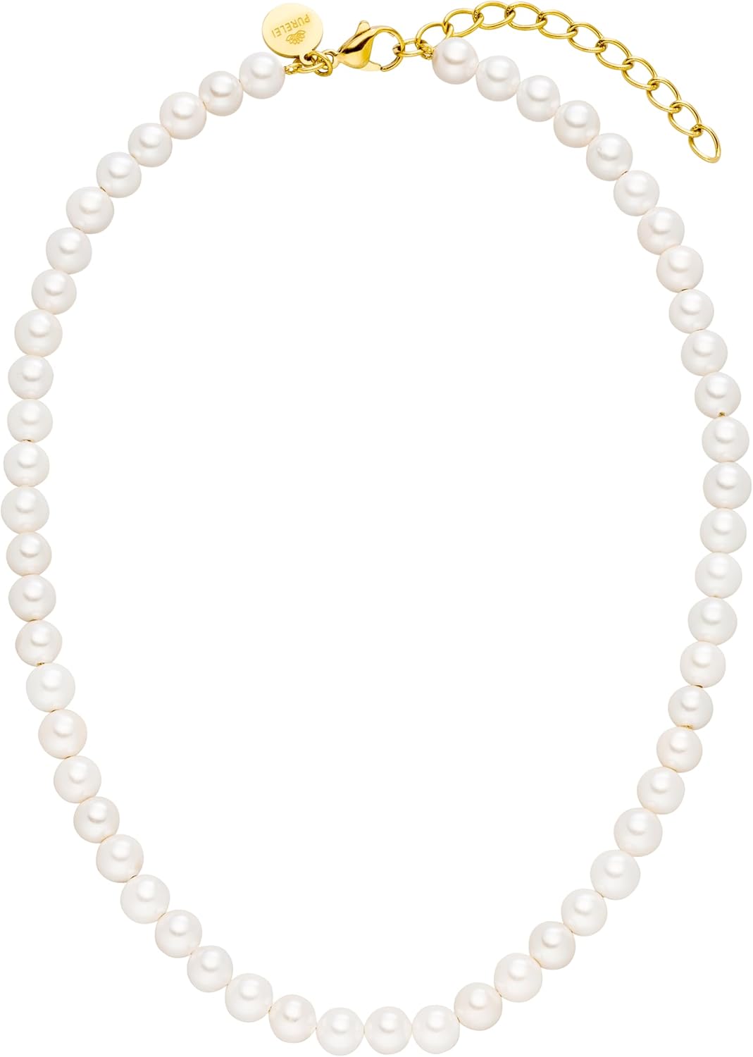 Purelei White Anxiety Fidget Pearl Kette (Gold) – Wasserfeste Halskette aus langlebigem Edelstahl – Necklace mit Seashell Pearls – Modeschmuck für deinen individuellen Look – Perlenkette Damen