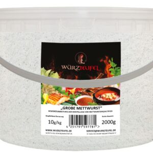 Coarse Meat Sausage Spice Pepper Bag Coarse Tea Sausage Braunschweiger Spice Preparation without Additives PE Bucket 2000 g (2.0 kg)