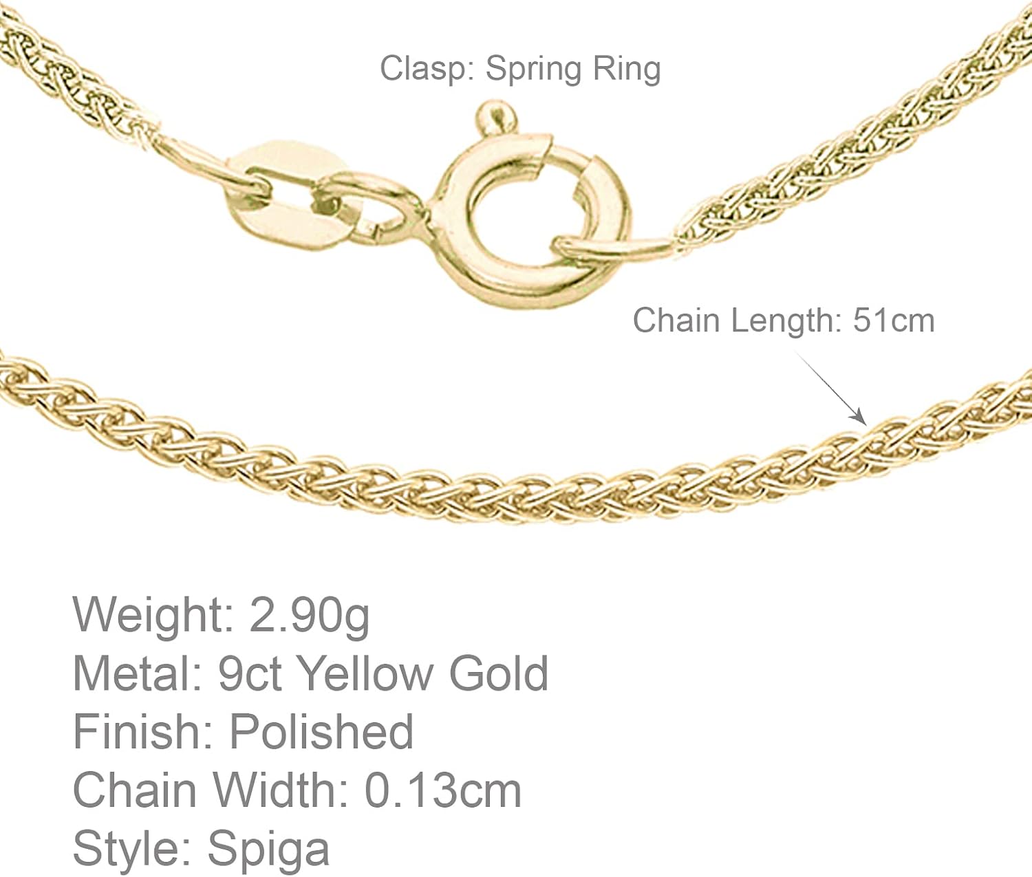 Carissima Gold Women's Necklace 9K (375) 1.2 mm – Bild 4