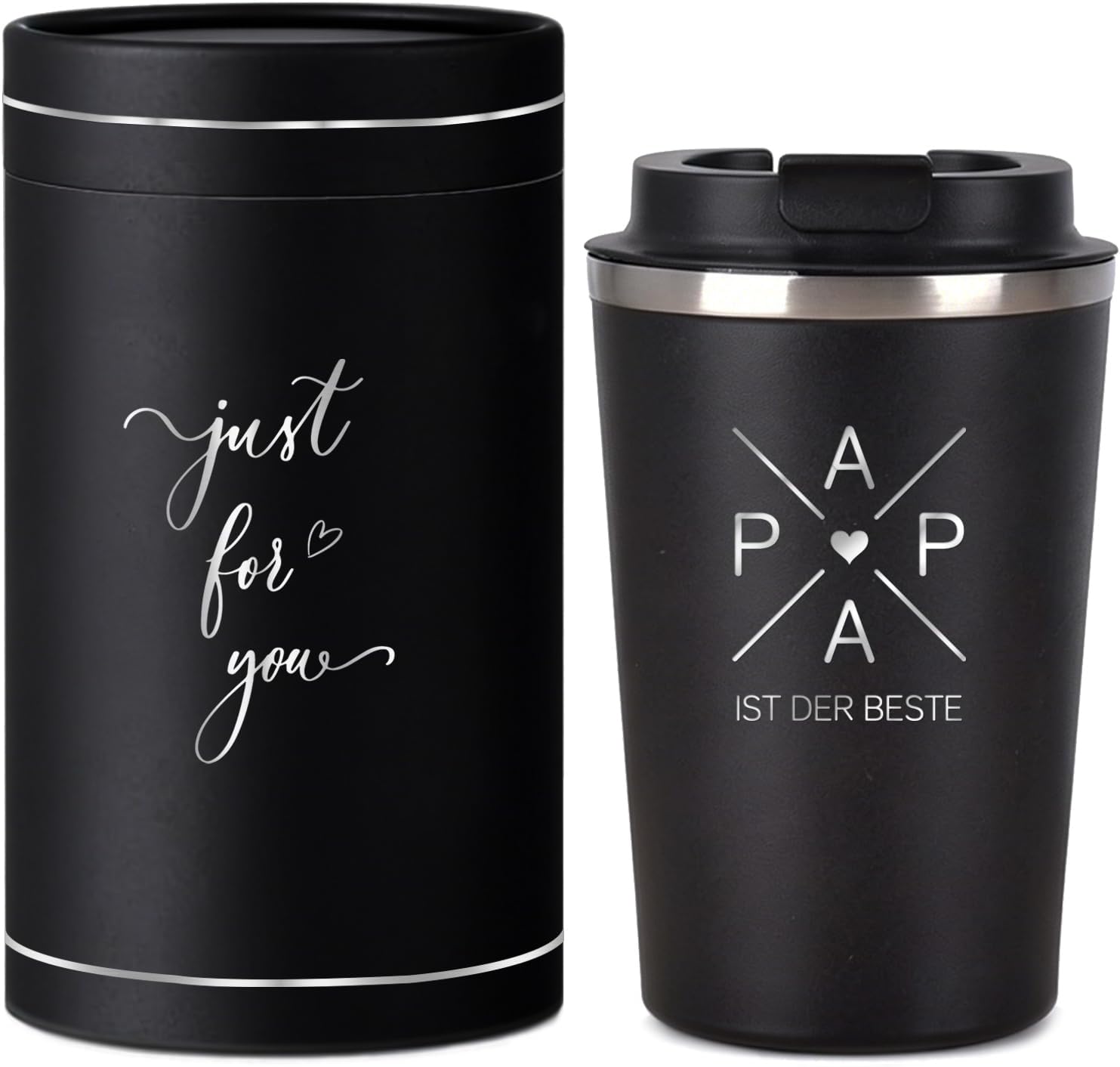 LOZACHE Papa Gift Thermal Mug Coffee to Go Engraved Papa ist der Beste