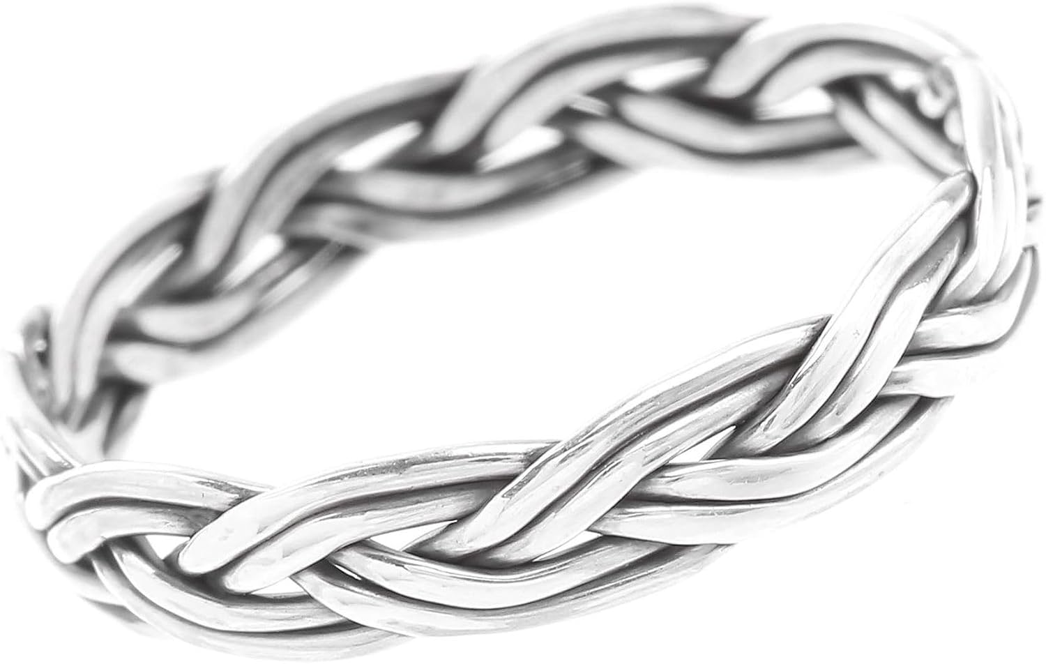 Windalf RANA Narrow Braided Ring 4mm Viking Jewellery 925 Sterling Silver – Bild 3