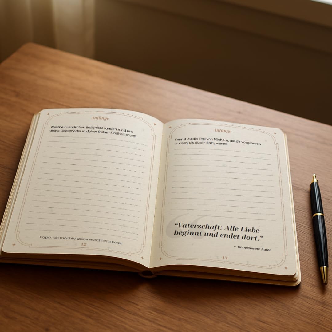 Papa, erzähl mir deine Geschichte - The Memory Book to Fill In | Personal Gift for Father's Day, Birthday or as a Attention | Designed with Love for Lasting Memories – Bild 6