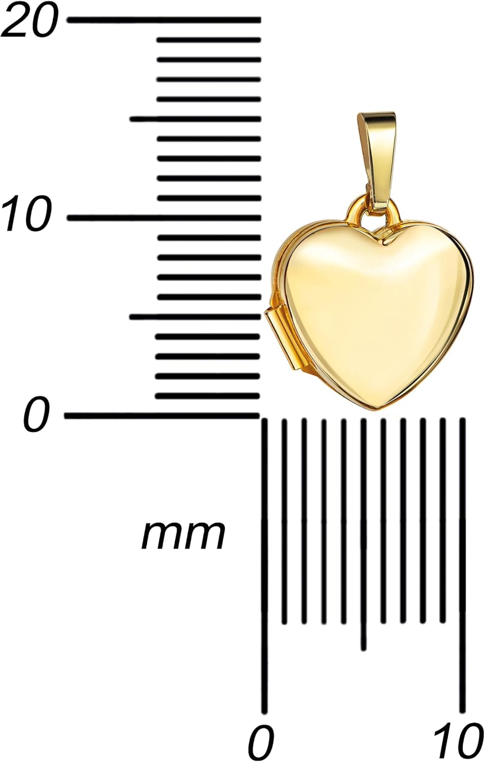 Small Heart Pendant Locket 333 Gold Heart Amulet for 2 Pictures to Open for Women with Necklace and Jewellery Case – Bild 4